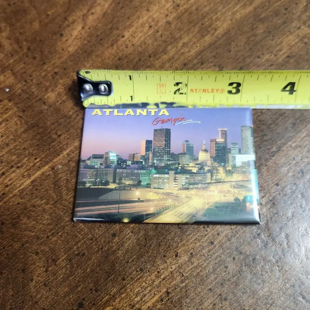 Atlanta Georgia Skyline Fridge Magnet Souvenir Travel Keepsake Postcard Factory